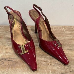 BCBGeneration Red Patent Slingback Pumps